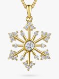 Jools by Jenny Brown Rubover Cubic Zirconia Snowflake Pendant Necklace, Gold