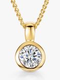 Jools by Jenny Brown 4mm Cubic Zirconia Rubover Pendant Necklace, Gold