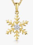 Jools by Jenny Brown Cubic Zirconia Snowflake Pendant Necklace, Gold