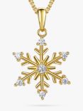 Jools by Jenny Brown Cubic Zirconia Glistening Snowflake Necklace, Gold