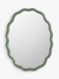 John Lewis Wiggle Oval Wall Mirror, 73 x 55.5cm, Green