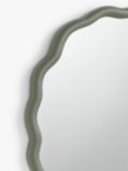 John Lewis Wiggle Oval Wall Mirror, 73 x 55.5cm, Green
