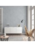 Galerie Linen Texture Wallpaper, Blue/Grey
