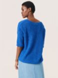 Soaked In Luxury Tuesday 3/4 Sleeve Wool Blend Jumper, Beaucoup Blue