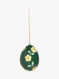 John Lewis Paper Mache Floral Egg Hanging Decoration, Green