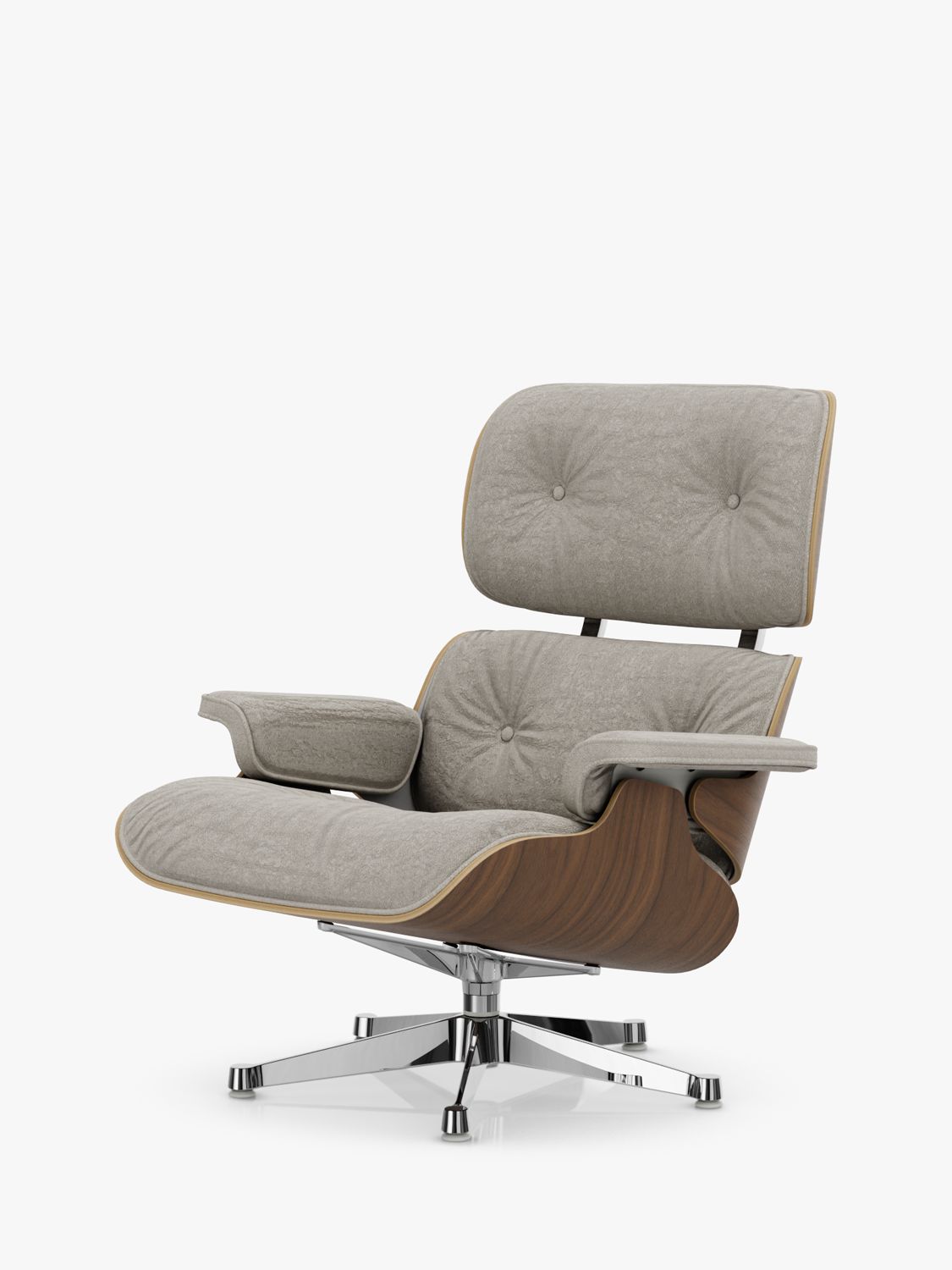 Eames Range, Vitra Eames Lounge Chair, Ivory Nubia Bouclé