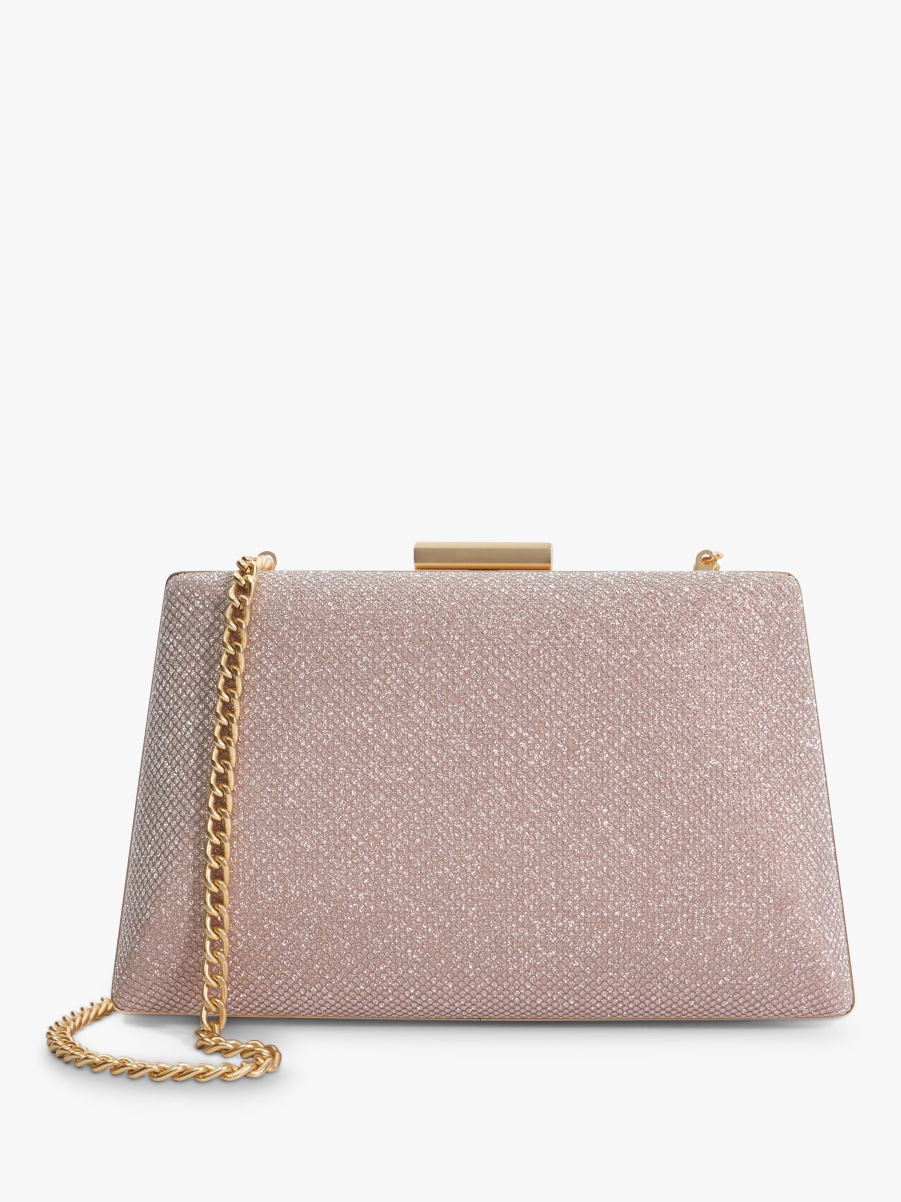 Rose gold clutch bag cheap new look