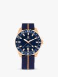 Tommy Hilfiger 1792130 Refined Sports Luxe Watch, Blue/Rose Gold