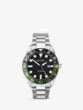Sekonda Men's Ocean Bracelet Strap Watch, Silver/Black