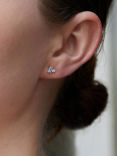 Dinny Hall Shuga Gemstone Baguette & Created Diamond Stud Earrings, Silver/Blue