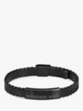 HUGO BOSS Men's Alen Mesh Logo Plate Bracelet, Black