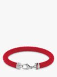 Tommy Hilfiger Men's Braided Silicone Bracelet, Red