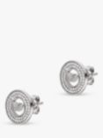 Emporio Armani Eagle Logo Cubic Zirconia Stud Earrings, Silver