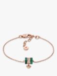 Emporio Armani Logo Malachite Charm Bracelet, Rose Gold