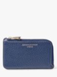 Aspinal of London Pebble Leather Zipped Coin and Card Holder, Caspian Blue