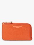Aspinal of London Pebble Leather Zipped Coin and Card Holder, Orange