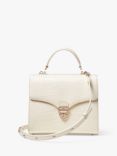 Aspinal of London Mayfair Croc Leather Cross Body Bag, Ivory