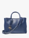 Aspinal of London Pebble Leather Midi London Tote Bag, Caspian Blue