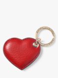 Aspinal of London Small Leather Heart Keyring, Cardinal Red