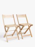 John Lewis ANYDAY Acacia Wood Foldable Garden Dining Chairs, Set of 2, Natural