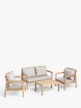 John Lewis ANYDAY Acacia Wood 4-Seater Garden Lounge Set, Natural