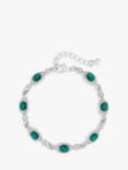 Jon Richard Emerald Infinity Bracelet, Silver/Green