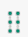 Jon Richard Emerald Infinity Earrings, Green/Silver