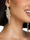 Jon Richard Statement Faceted Bead Linear Earrings, Gold