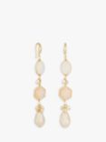 Jon Richard Faceted Stone and Freshwater Pearl Earrings, Gold