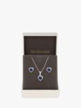 Jon Richard Cubic Zirconia Heart Pendant Necklace and Stud Earrings Jewellery Set