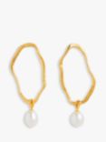 Deborah Blyth Baroque Pearl Ripple Drop Earrings, Gold