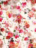John Louden Pink Florals Viscose Poplin Fabric, Pink