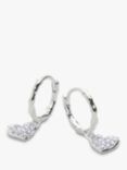 Monica Vinader Diamond Heart Drop Earrings, Silver