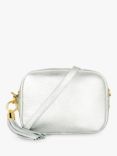 Apatchy Leather Crossbody Bag, Silver