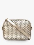 Apatchy The Penelope Woven Leather Camera Bag, Champagne