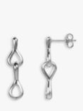 Nina B Sterling Silver Keyhole Drop Earrings, Silver