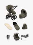 egg3 Pushchair, Carrycot & Accessories with Egg Shell Car Seat and Base Luxury Bundle, Hunter Green