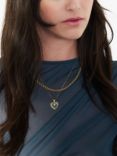 Rachel Jackson London Personalised Electric Love Heart Necklace, Gold/Topaz