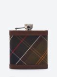 Barbour Tartan Hip Flask, Dark Brown