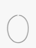 Orelia Chunky Flat Curb Chain Necklace, Silver