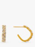 Orelia Crystal & Faux Pearl Oval Demi Hoop Earrings, Gold