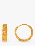 Orelia Braided Texture Small Hoop Earrings, Gold