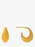 Orelia Tapered Dome Twist Hoop Earrings, Gold