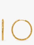 Orelia Molten Mid Size Hoop Earrings, Gold