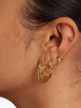 Orelia Starburst Barbell Earrings, Gold