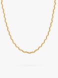 Orelia Textured Wave Chain Necklace, Gold