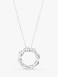 Orelia Twist Open Circle Necklace, Silver