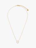 Orelia Horseshoe Pave Pendant Necklace, Gold