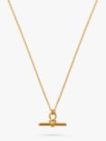 Orelia Dainty T-Bar Knot Detail Pendant Necklace, Gold