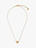 Orelia Molten Textured Heart Charm Necklace, Gold